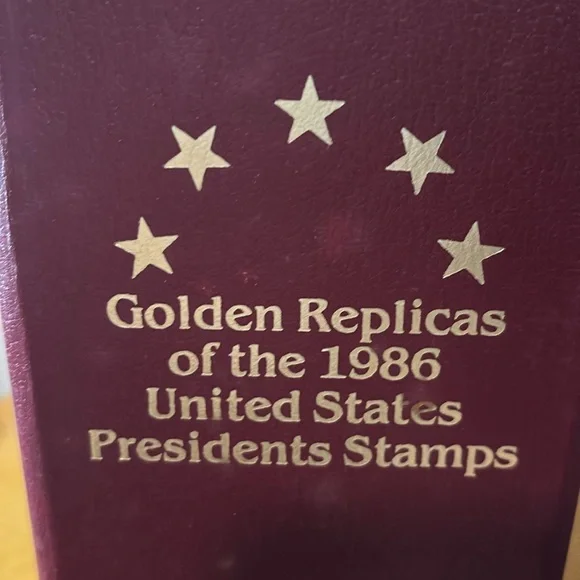 Vintage Golden Replicas of 1986 US Presidents Stamps Album - Picture 5 of 9